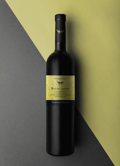 Photographed bottle in a studio environment with two different label sizes. Perfect to showcase your wine label design.