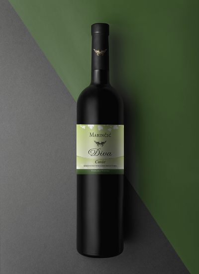 Photographed bottle in a studio environment with two different label sizes. Perfect to showcase your wine label design.